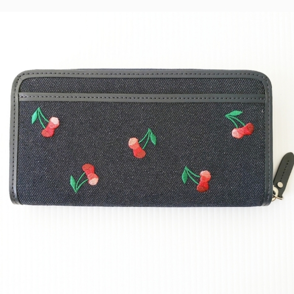 NWT KATE SPADE ELLA CHERRY EMBROIDERED WALLET - Picture 2 of 8